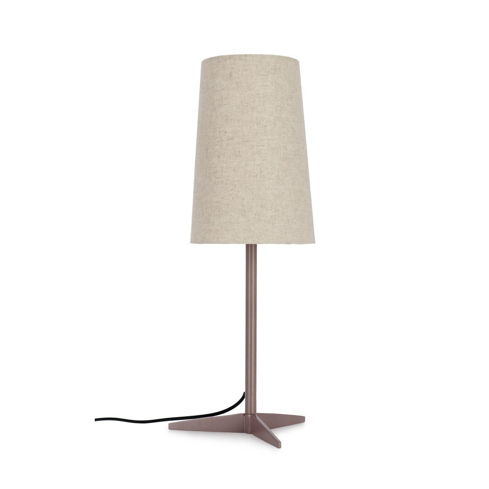 Beżowa metalowa lampa stołowa z tekstylnym kloszem (wysokość 60 cm) Assam – Bizzotto
