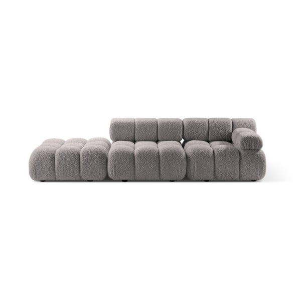 Jasnoszara sofa modułowa z materiału bouclé 288 cm Bellis – Micadoni 