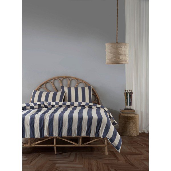 Niebieska bawełniana pościel dwuosobowa 200x200 cm Stonewashed – Mijolnir-image-1