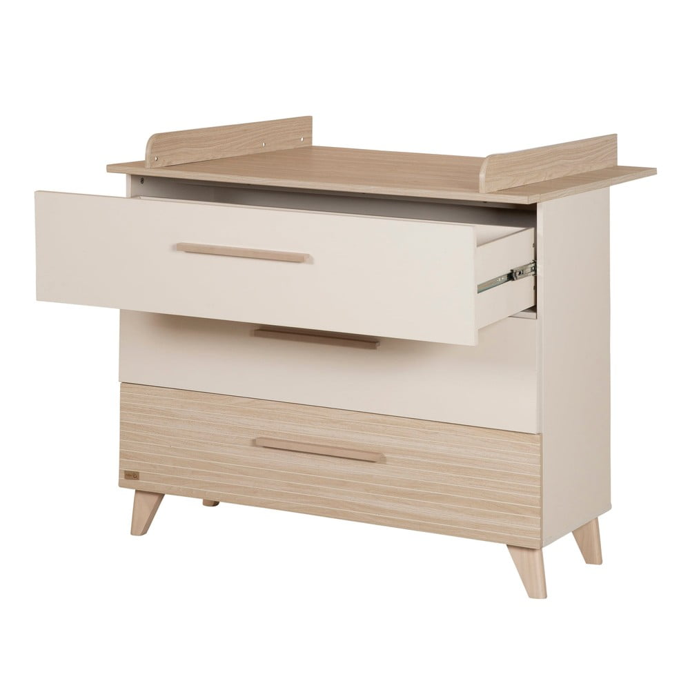 Kremowo-naturalna komoda dziecięca w dekorze dębu z przewijakiem 110x98x75 cm Sidney – Roba (zdjęcie 5)