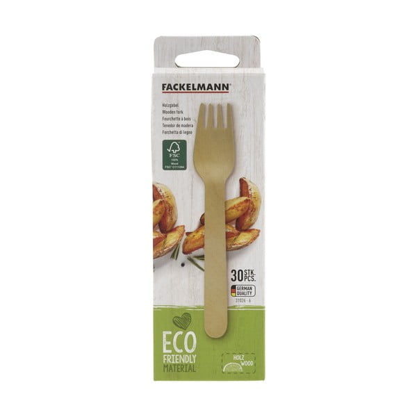 Zestaw 30 drewnianych widelców Fackelmann Nature-image-1