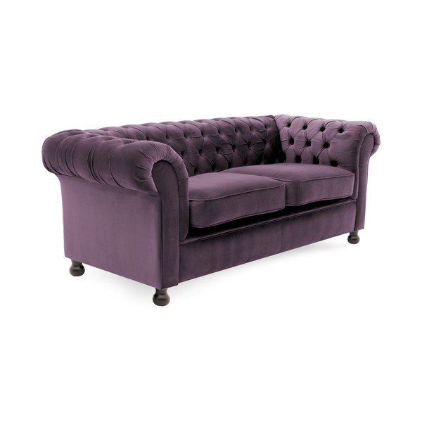 Fioletowa sofa 2-osobowa Vivonita Chesterfield-image-2