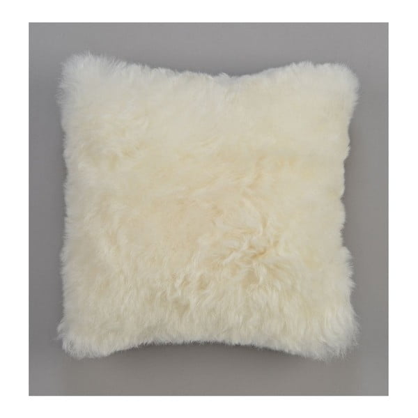 Dwustronna futrzana poduszka z krótkim włosem White, 50x50 cm
