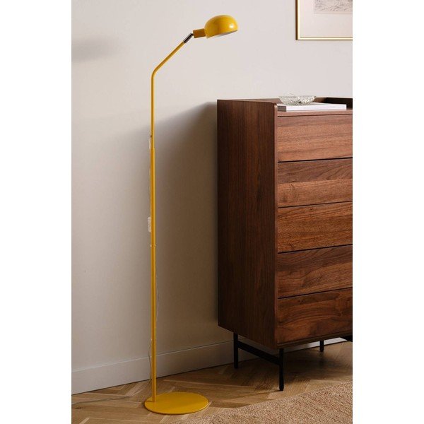 Żółta metalowa lampa stojąca z elastyczną konstrukcją (wysokość 146 cm) Lincon – Jotex-image-2