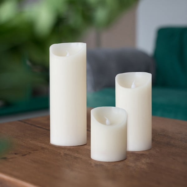 Zestaw 3 świeczek LED DecoKing Wax, wys. 10; 15 i 20 cm-image-1