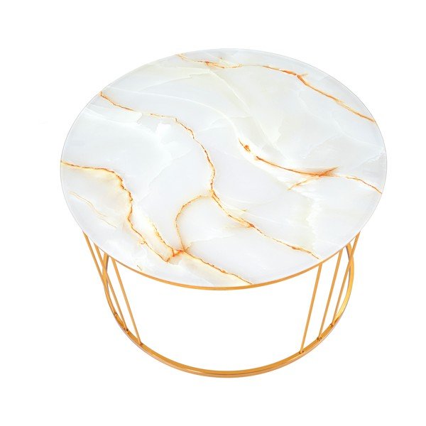 Stolik w złotym kolorze Mauro Ferretti Simple Paris, ⌀ 70 cm-image-2