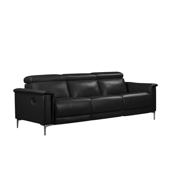 Czarna sofa z imitacji skóry 222 cm Lund – Støraa-image-2