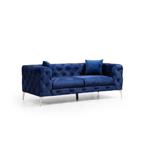 Ciemnoniebieska aksamitna sofa 197 cm Como – Artie