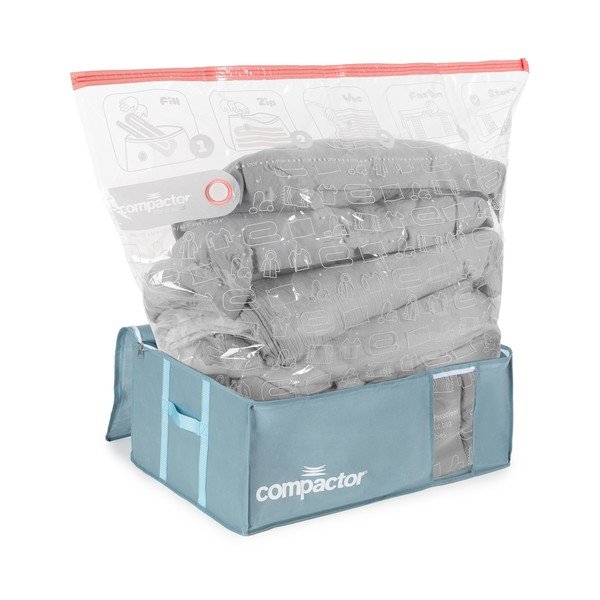 Plastikowe pojemniki próżniowe do przechowywania ubrań zestaw 3 szt. 65x45x27 cm Blue Edition – Compactor-image-3