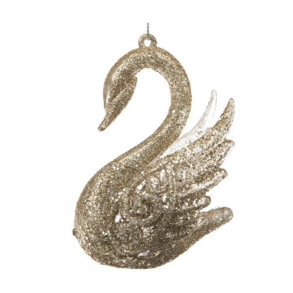 Plastikowa ozdoba świąteczna 10 cm Swan – Dakls