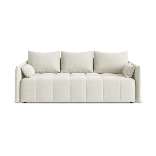 Beżowa rozkładana/ze schowkiem sofa 225 cm Moku – Makamii