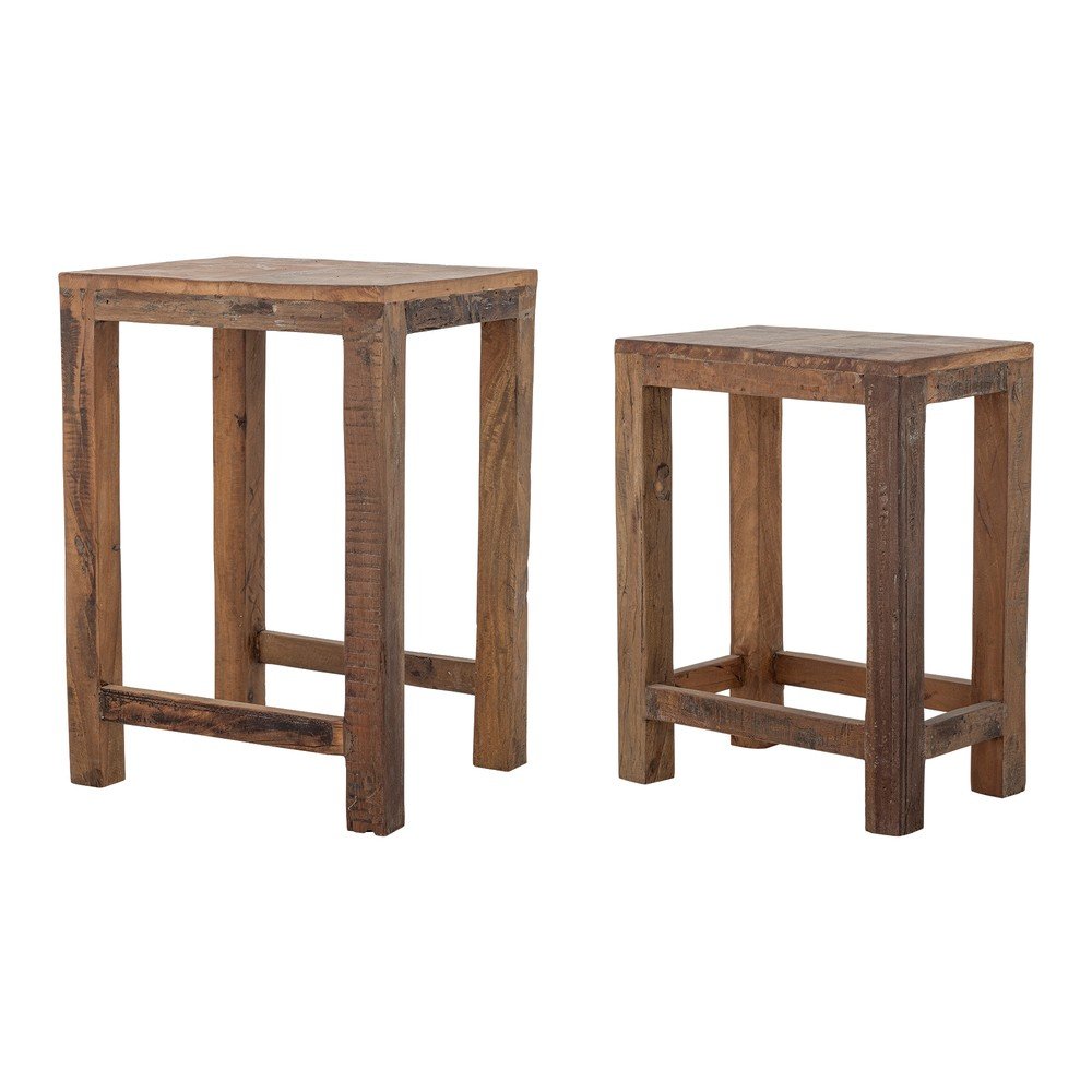 Stoliki z drewna z recyklingu zestaw 2 szt. 40x36 cm Galen – Bloomingville