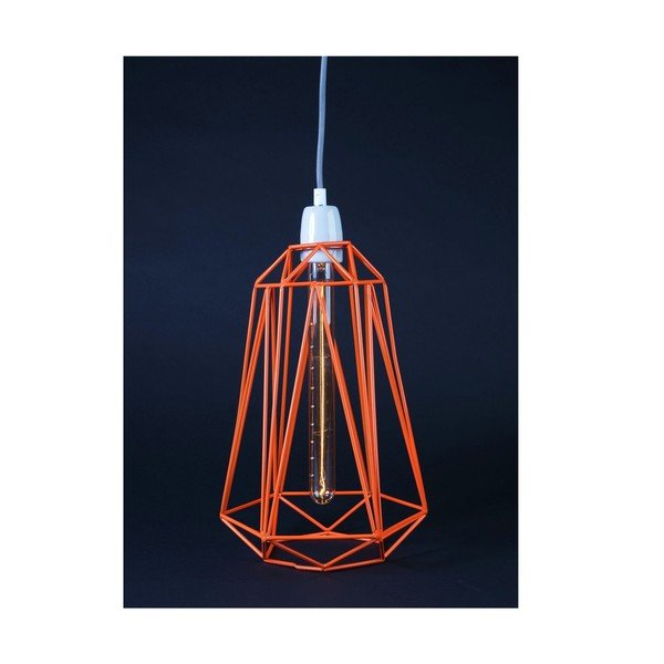 Pomarańczowa lampa wisząca z szarym kablem Filament Style Diamond #5-image-1