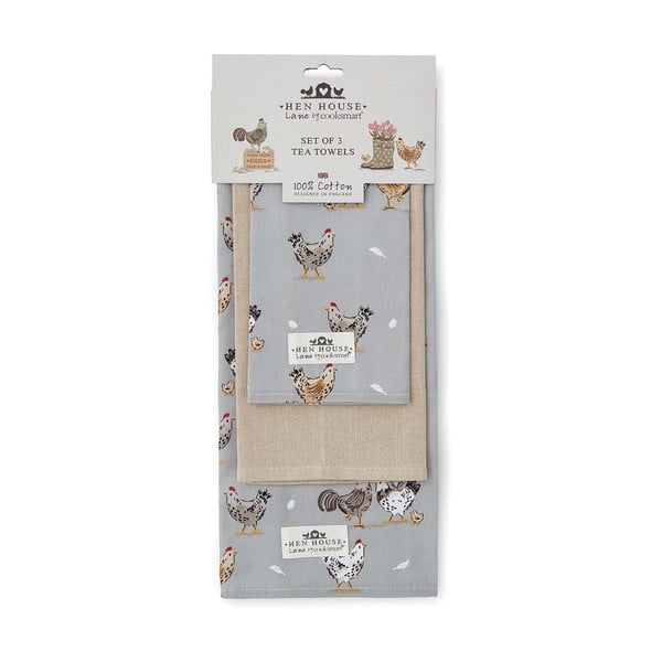 Bawełniane ścierki zestaw 3 szt. 45x65 cm Hen House – Cooksmart ®