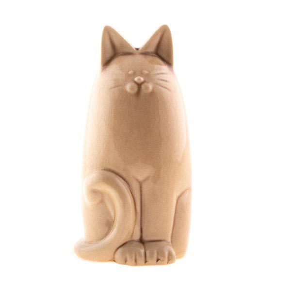 Brązowa skarbonka ceramiczna Dakls Cat, wys. 19,5 cm