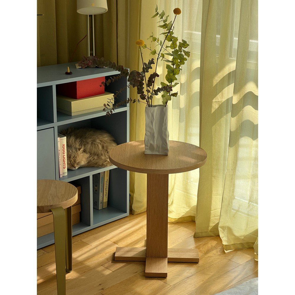 Okrągły stolik w dekorze dębu ø 45 cm Koohi – Hübsch (zdjęcie 6)