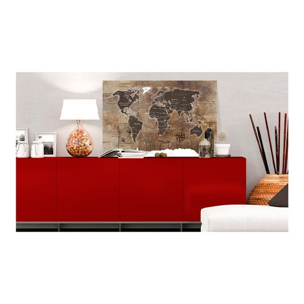 Tablica z mapą świata Bimago Wooden Mosaic 120x80 cm-image-1