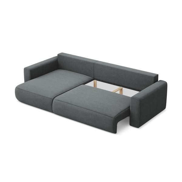 Ciemnoszary rozkładany/ze schowkiem narożnik (lewostronny/z szezlongiem) Kapua – Makamii-image-3