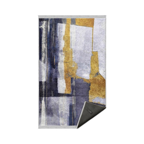 Żółty/ciemnoniebieski dywan odpowiedni do prania 80x150 cm Unique – Mila Home