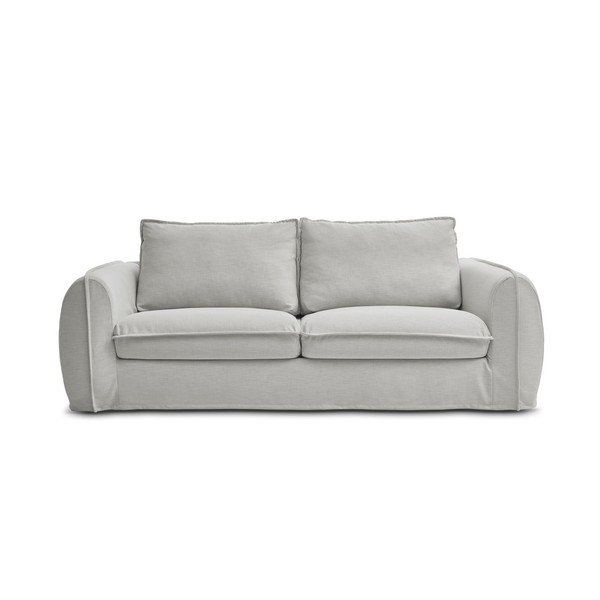 Jasnoszara sofa do spania/rozkładana 216 cm Archimede – Bobochic Paris