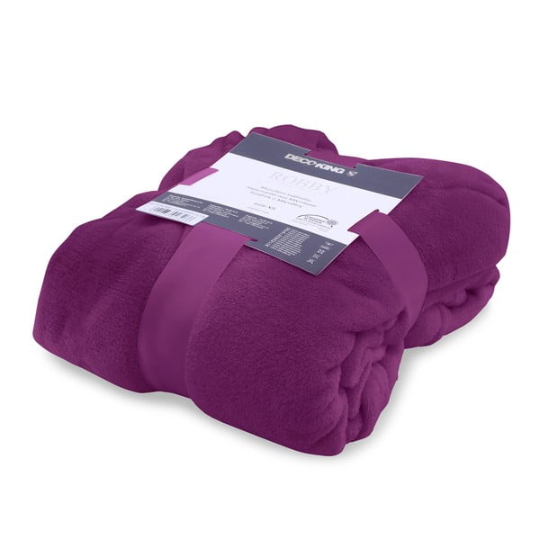 Fioletowy szlafrok z mikrowłókna unisex DecoKing Robby, rozm. XS-image-3