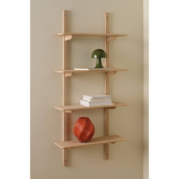 Wielopoziomowa półka z litego drewna dębowego w jasnym naturalnym kolorze 70 cm Albin – Ellos Home-image-1