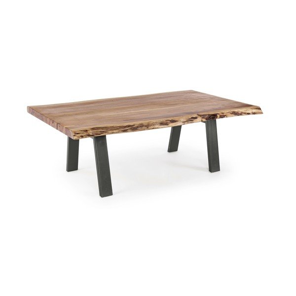 Czarno-naturalny stolik z blatem z drewna akacjowego 65x115 cm Aron – Bizzotto-image-2