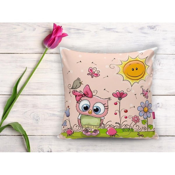 Dziecięca poszewka na poduszkę 43x43 cm Pink Owl – Mila Home-image-2