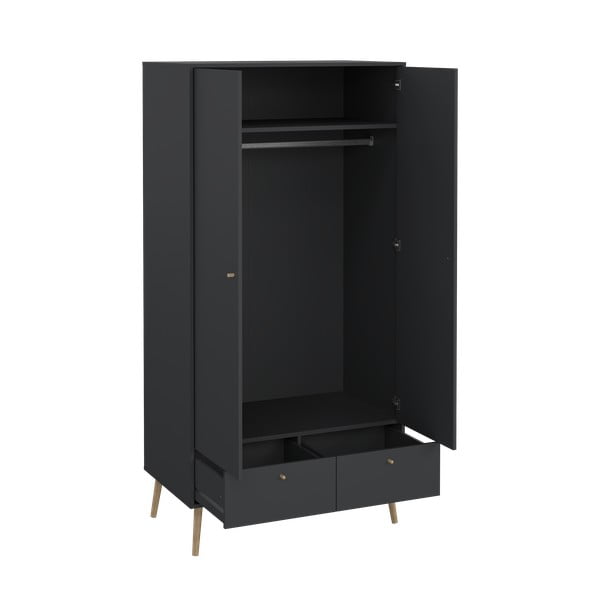 Antracytowa szafa 99x200 cm Bodo – Tvilum-image-4