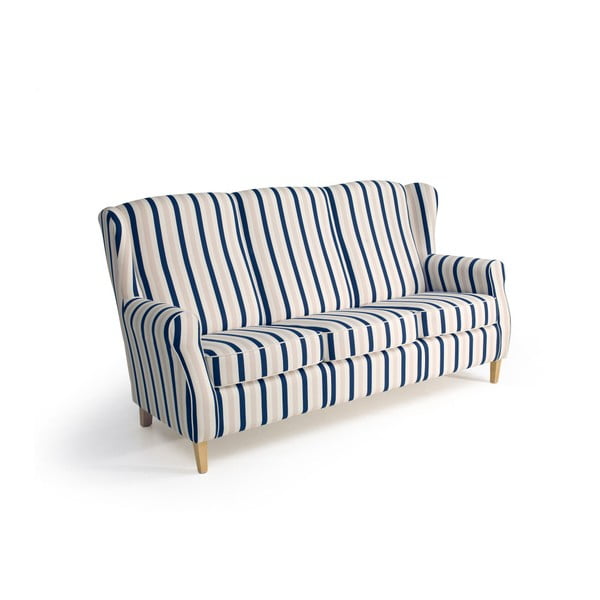 Niebiesko-biała sofa w paski Max Winzer Lorris, 193 cm-image-2