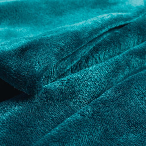 Niebieski koc z mikfroflaneli 125x150 cm Flanou – douceur d'intérieur-image-1