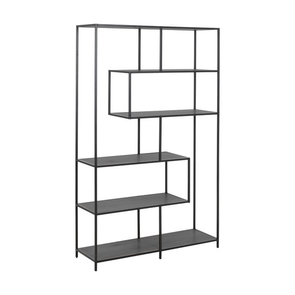 Czarny regał w dekorze jesionu 114x185 cm Seaford – Actona-image-2