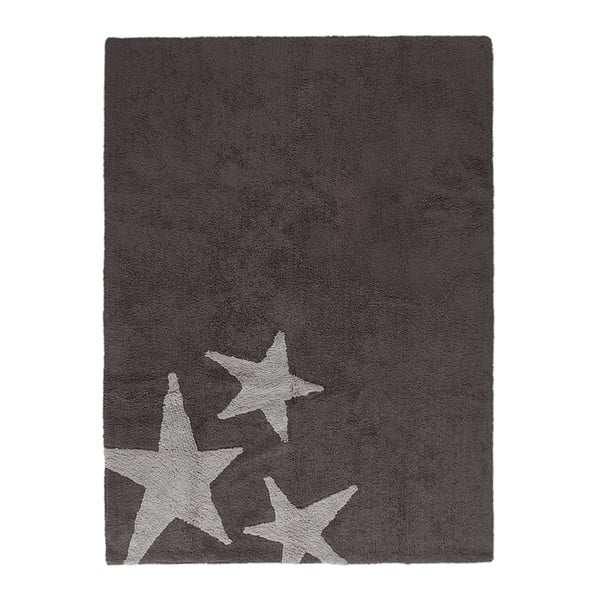 Ciemnoszary dywan bawełniany wykonany ręcznie Lorena Canals Three Stars, 120x160 cm