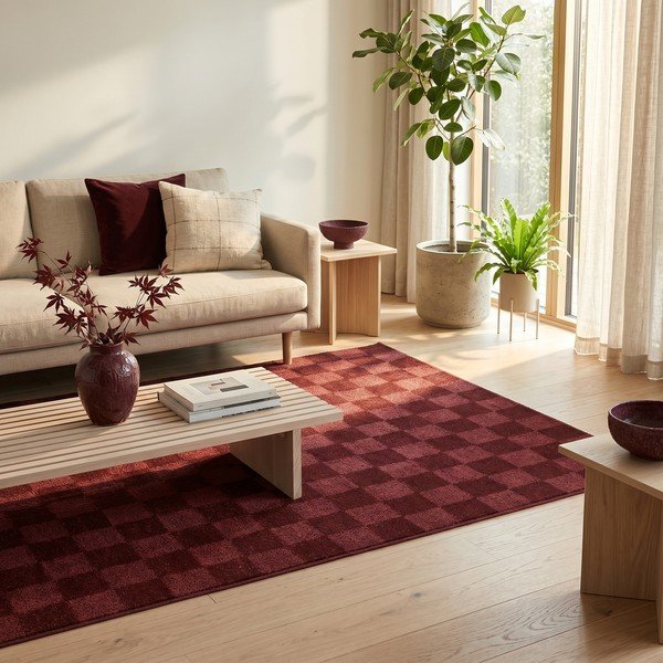 Bordowy dywan 160x230 cm Mosaic – ESTE-image-1