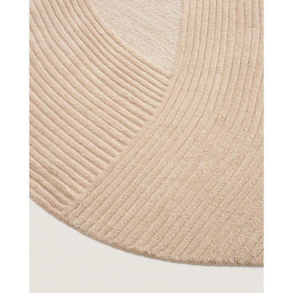 Kremowy wełniany okrągły dywan tkany ręcznie ø 200 cm Domm – Kave Home-image-4