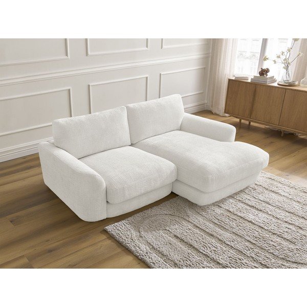 Biały narożnik z tkaniny szenilowej (prawostronny/z szezlongiem) Leonore – Bobochic Paris-image-3