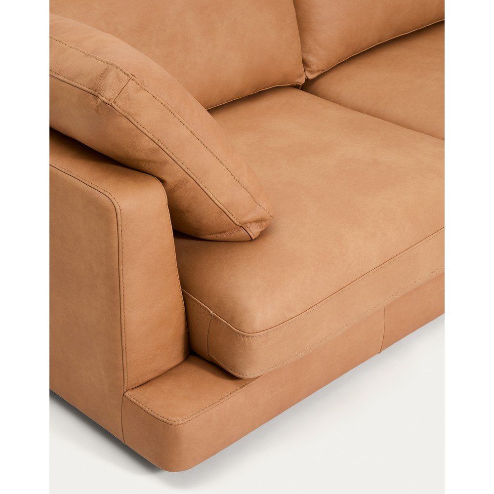 Brązowa skórzana sofa 300 cm Gala – Kave Home (zdjęcie 6)