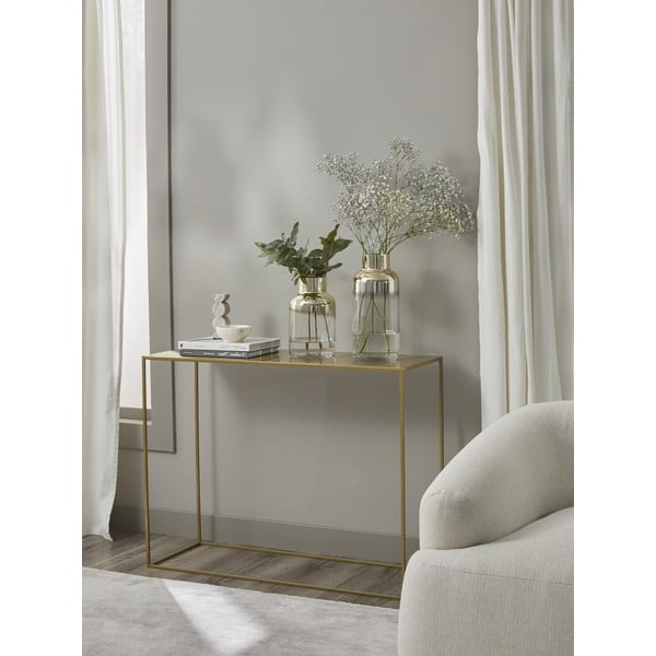 Ręcznie dmuchany szklany wazon w kolorze złota Westwing Collection Uma, wys. 35 cm-image-2