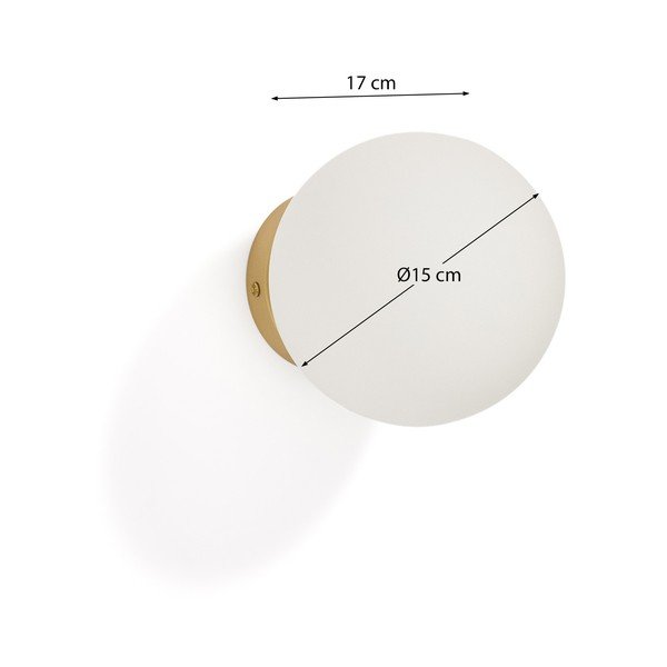 Kinkiet w biało-złotym kolorze ø 15 cm Brisia – Kave Home-image-4