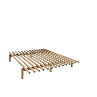 Łóżko dwuosobowe z drewna sosnowego Karup Design Pace Natural, 140x200 cm
