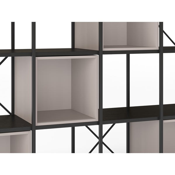 Czarno-kremowy regał 140x179 cm Anya – Marckeric-image-4