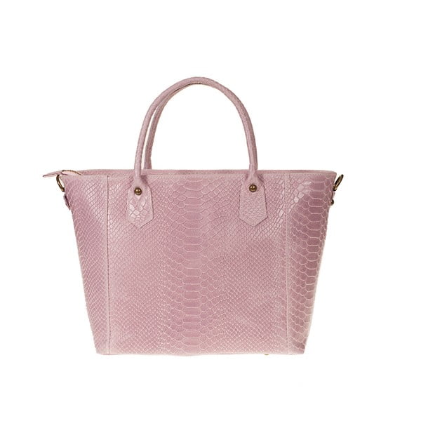 Różowa skórzana torebka Pitti Bags Dionne