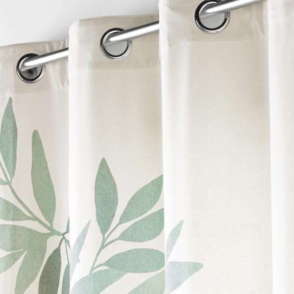 Biało-zielona zasłona 140x260 cm Nymphea – douceur d'intérieur-image-1