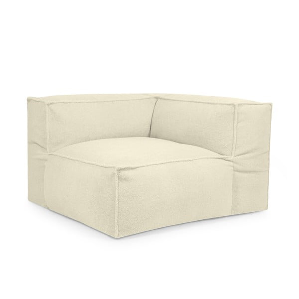 Kremowy worek do siedzenia z materiału bouclé Mass Corner 125 Right – SLOWDOWN-image-1