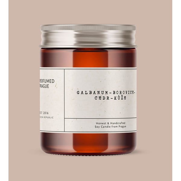 Zapachowa sojowa świeca czas palenia 40 h #21 Galbanum, Pine, Leather – Perfumed Prague-image-1