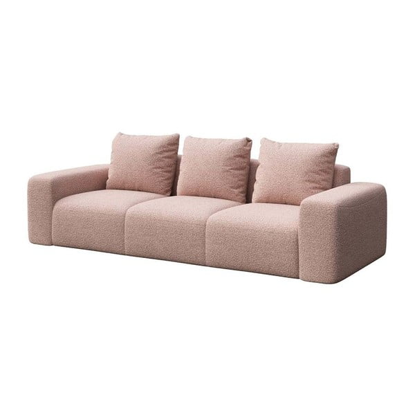 Różowa sofa z materiału bouclé 287 cm Monce – Rodier-image-2