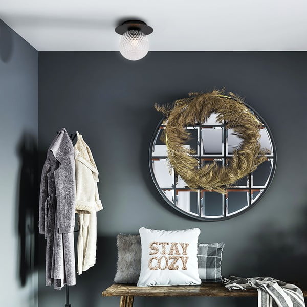 Czarna lampa sufitowa SULION Musa, ø 14 cm-image-1