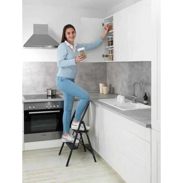 Czarna drabinka Wenko Compact, wys. 91,5 cm-image-1