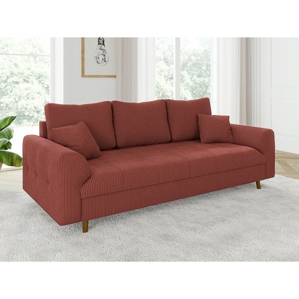 Ceglasta sztruksowa sofa 210 cm Ariella – Ropez-image-3