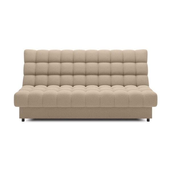 Beżowa rozkładana/ze schowkiem sofa z materiału bouclé 197 cm Clareta – ELTAP